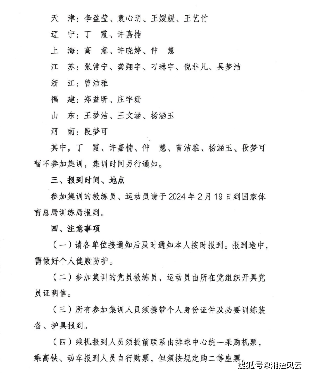 原创             中国女排公布集训名单，张常宁入选，无朱婷姚迪，江苏队人数最多