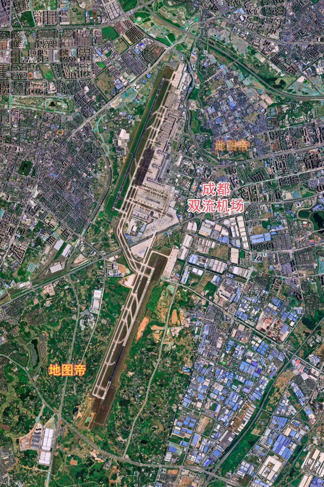 四川盆地三大机场，在成都和重庆，航拍一目了然