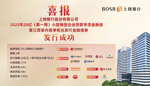 上饶银行成功发行20亿元小微金融债券暨落地江西省首单柜台渠道发行金融债券