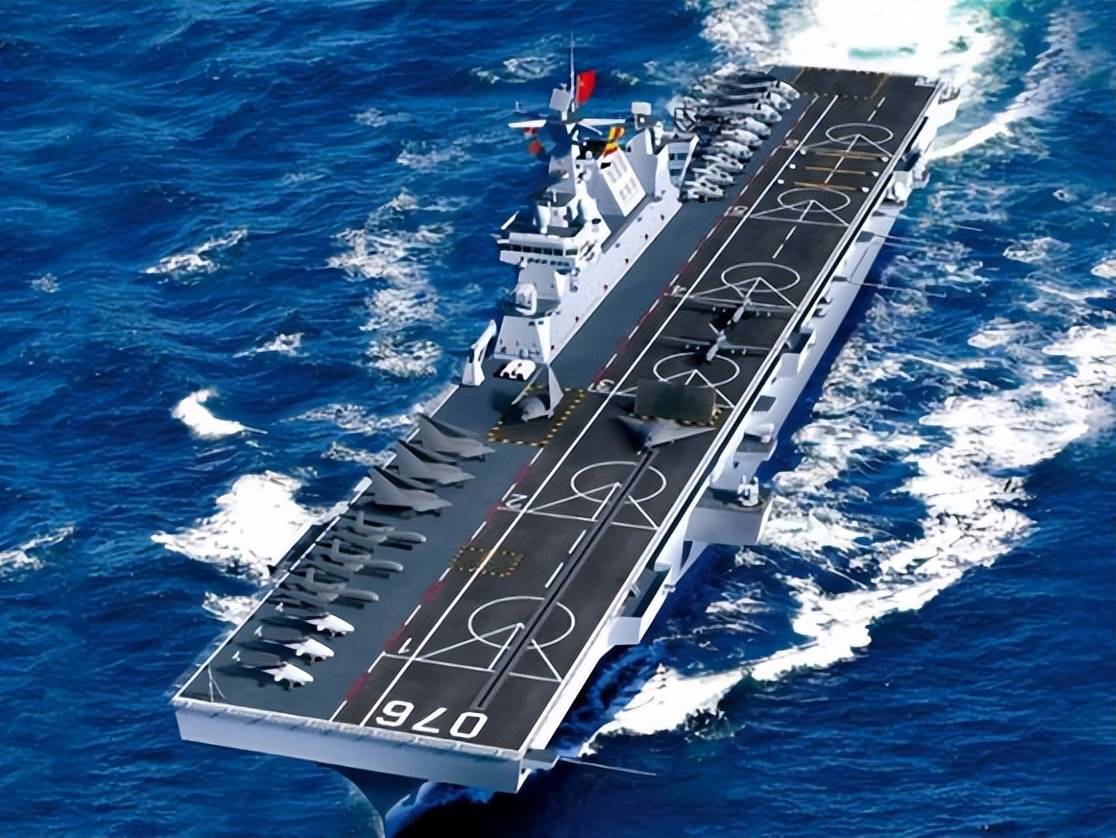 076舰横空出世！电磁弹射全球独一份，无人机蜂群改写海战规则！
