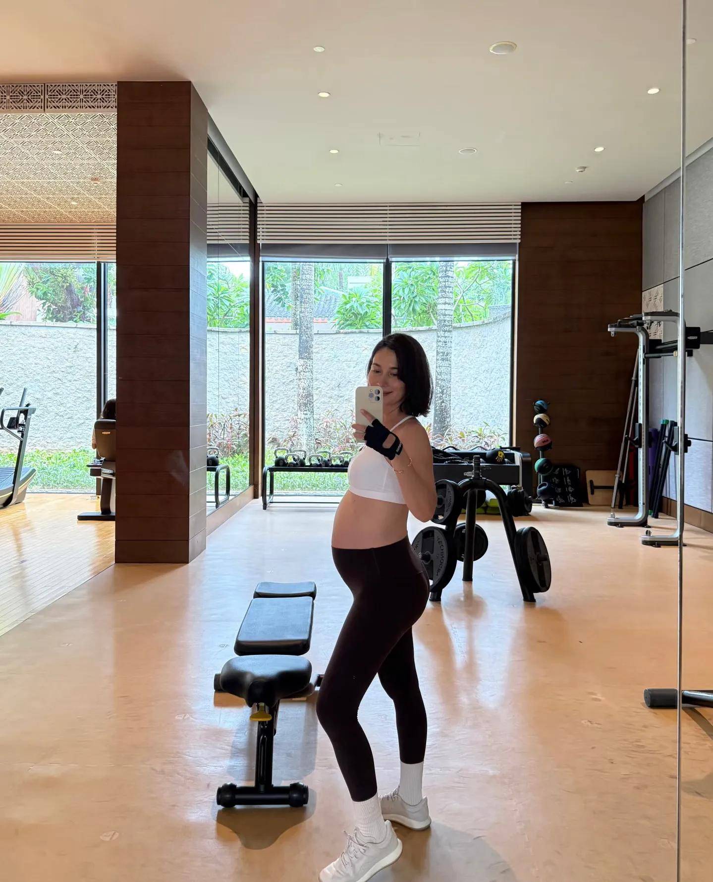 卢靖姗晒新发型二胎孕肚健身照：是孕期励志还是内卷新高度？半岛