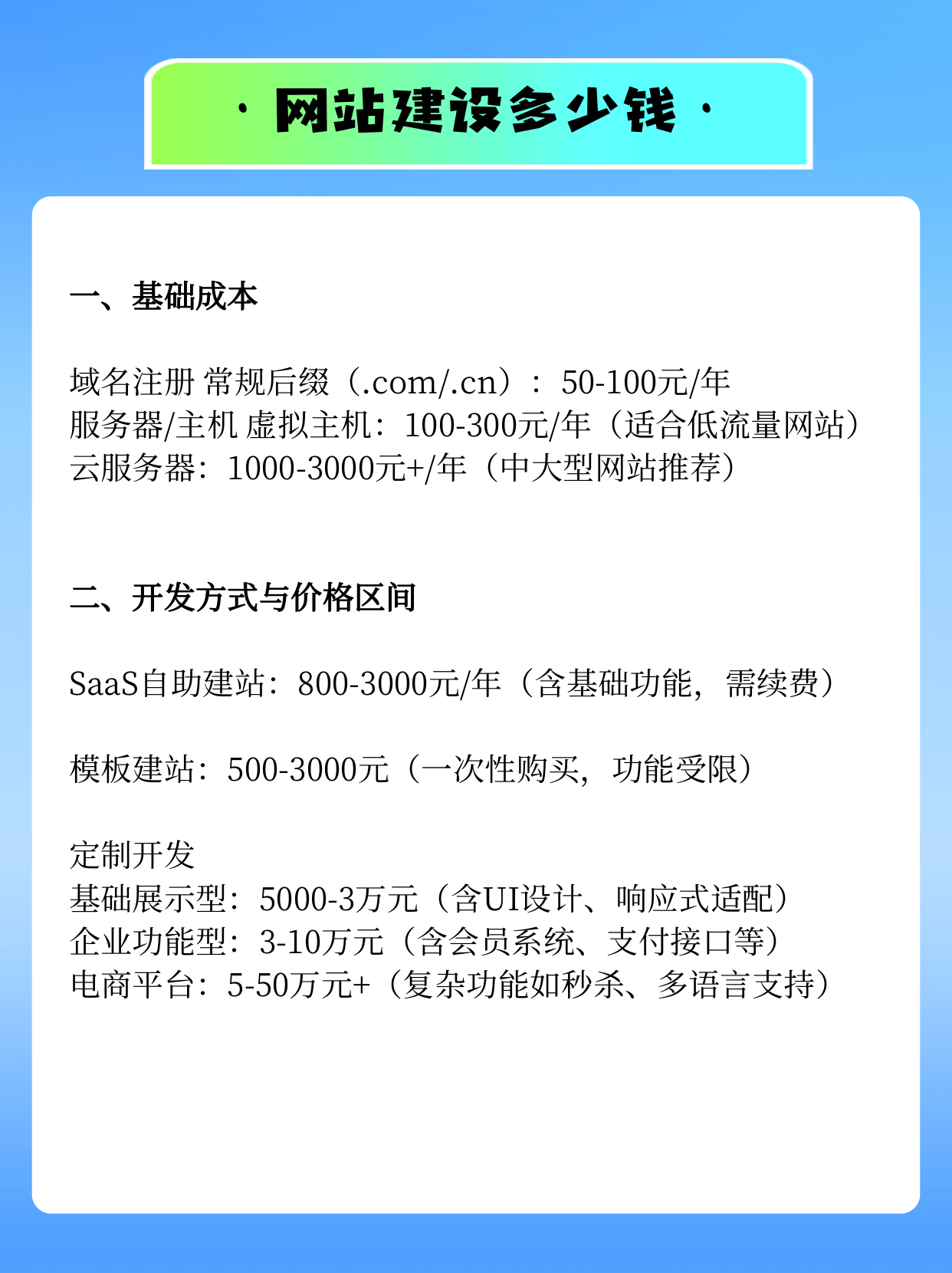 建一個網(wǎng)站一年多少錢（建網(wǎng)站需要多少費用）