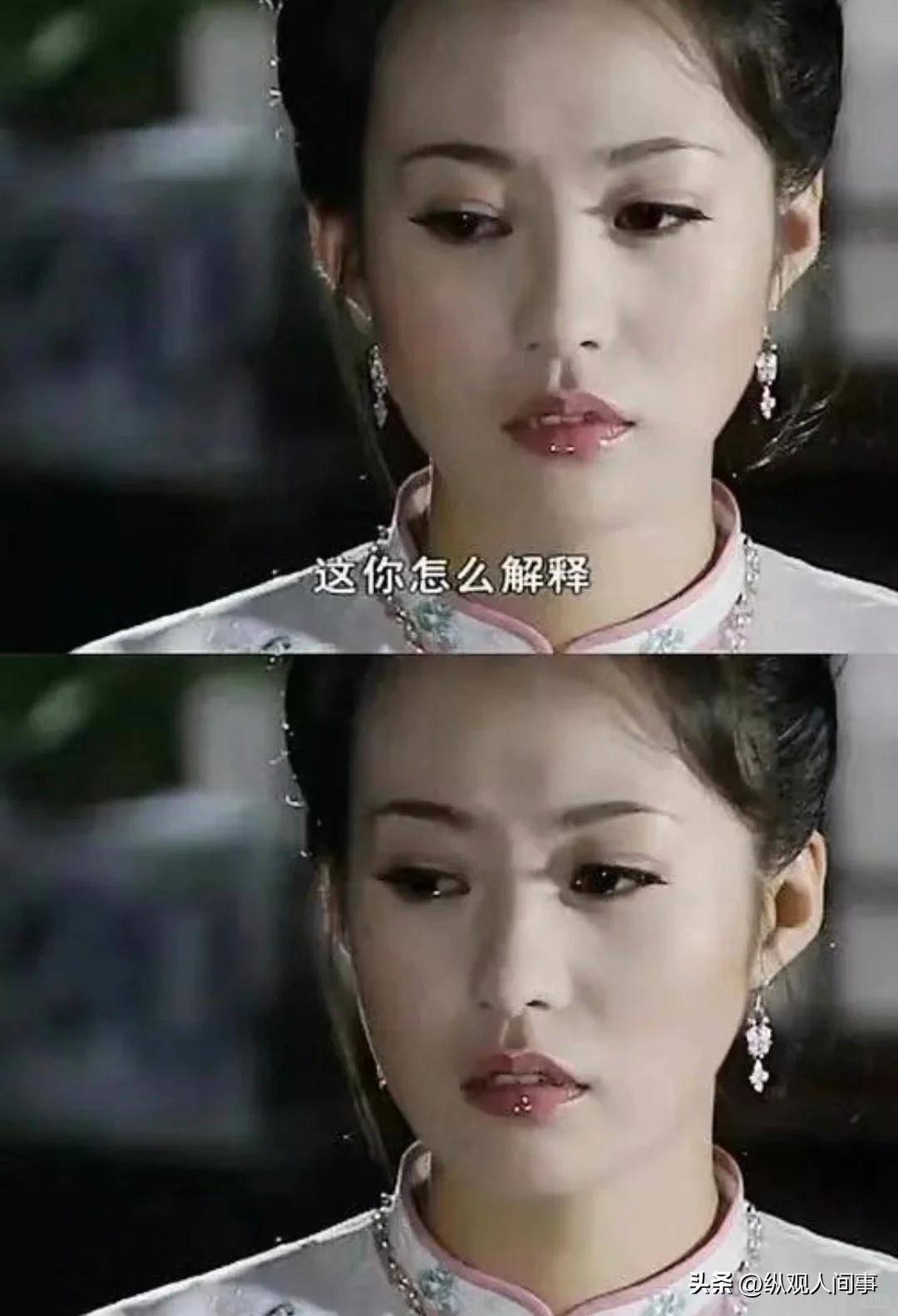 女明星现身上海金店穿绿裙烫卷发老气脸上肥肉突出三下巴明显