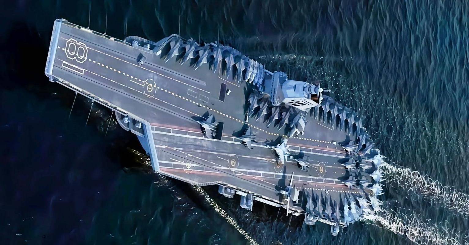 中国航母震撼亮相：核动力突破11万吨，美媒爆出猛料，新航母预计配有六代舰载机！