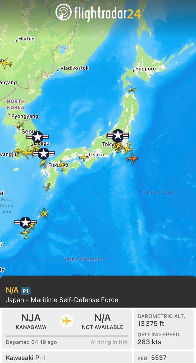 日本2架P-1反潜机升空，绕东京湾转大圈，辽宁舰战斗群有核潜艇？