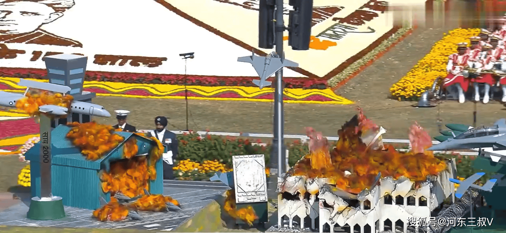 歼10现身印度阅兵式,还没有起飞,就被导弹炸毁在机库