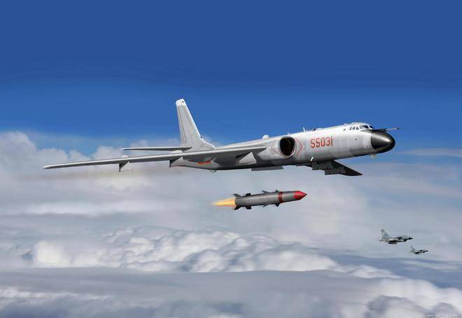 轰6K编队前出西太，2架外机逼近亮导弹