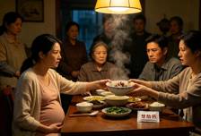 怀孕四月我回婆家用餐，撞见妯娌往排骨汤加滑胎药，我将汤递丈夫