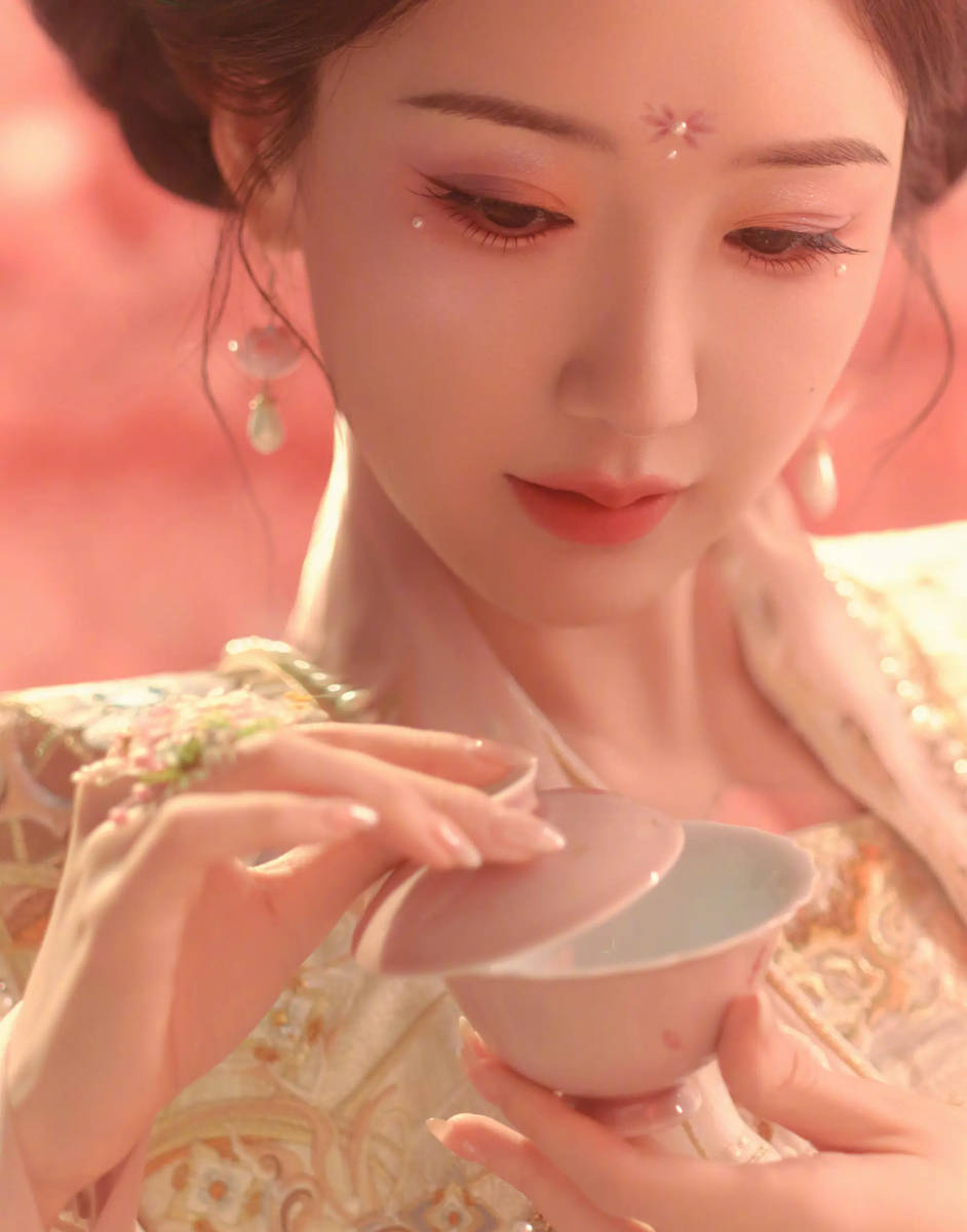 毛晓彤化身花神仙气灵动 提笔绘花灯温婉治愈