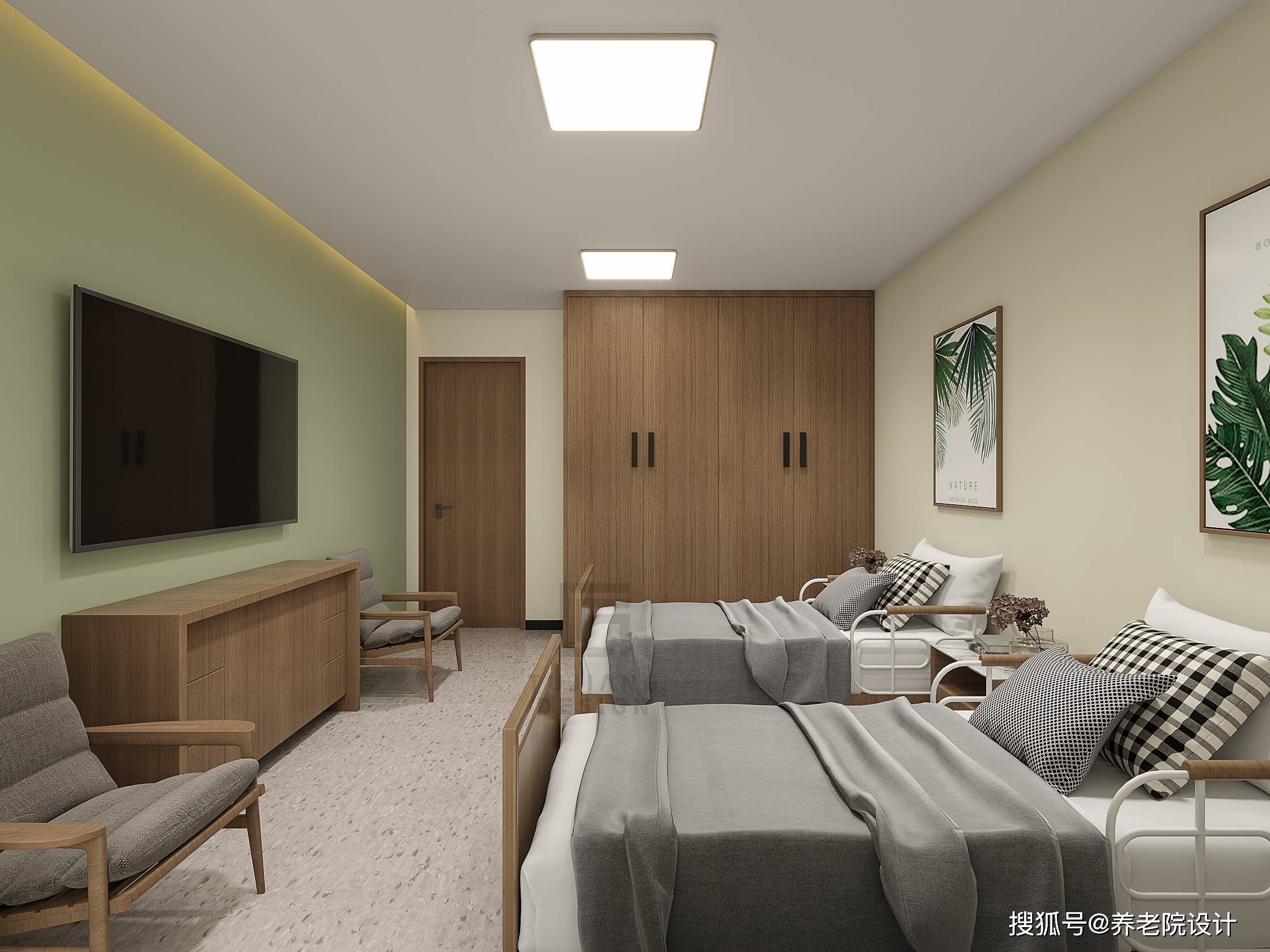 养老院房间效果图，温馨舒适的晚年居所