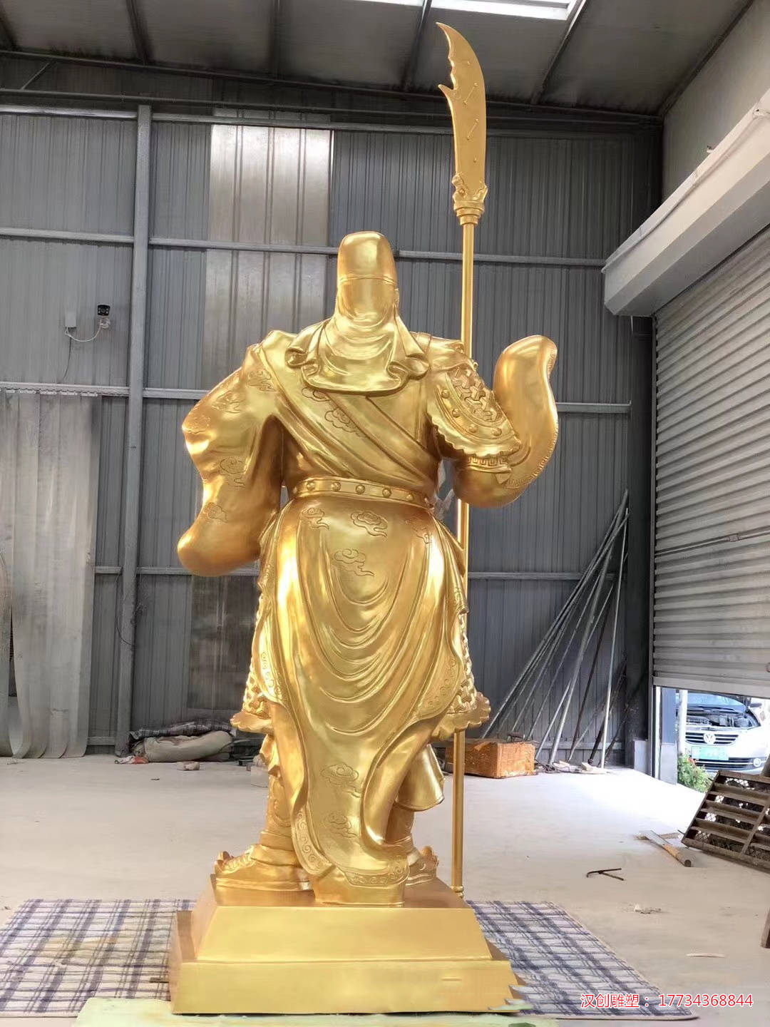 玻璃钢关公人物雕塑 大型景观装饰美陈摆件