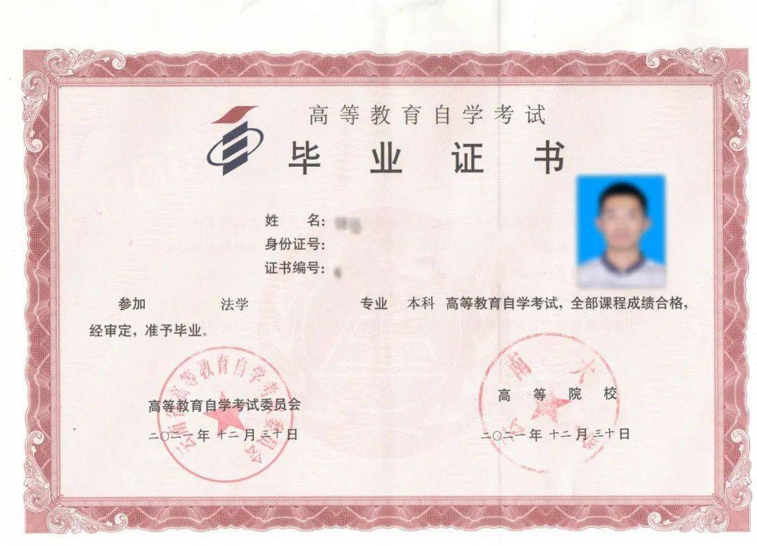 （自考毕业证书样本）（学位证书样本）↓ 查询当地入学报名流程↓咨询学
