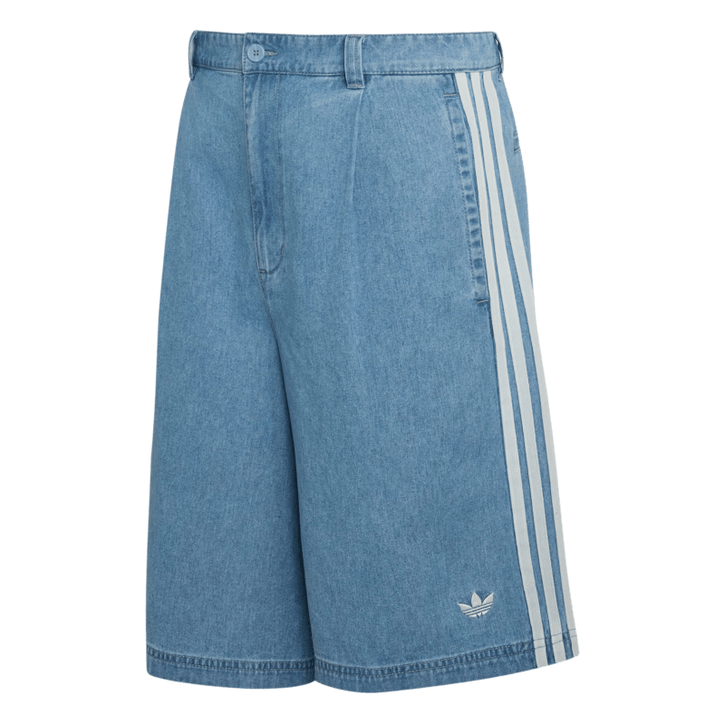 夏日运动的完美选择:adidas三条纹牛仔运动短裤(图1)