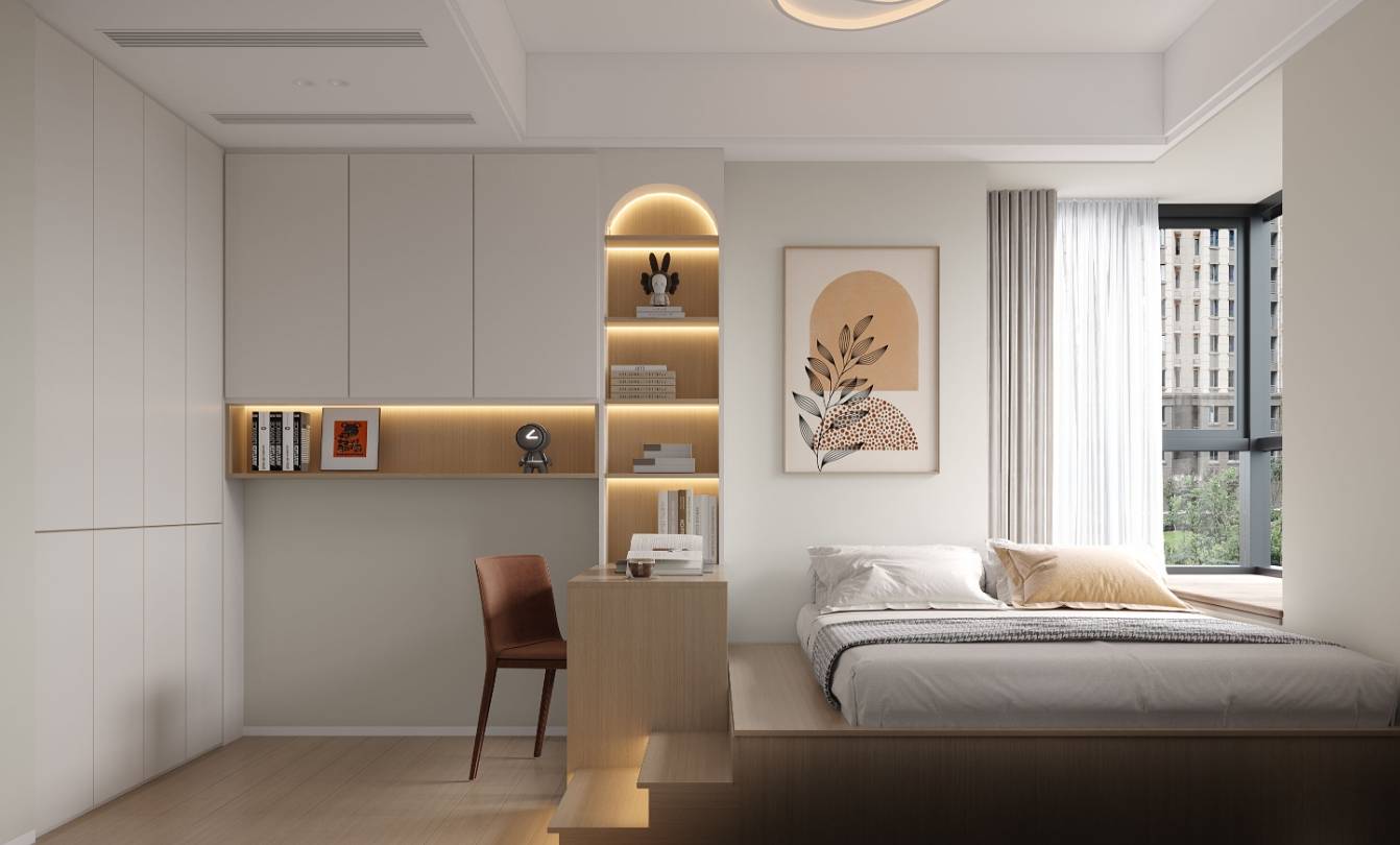 临沂百纳易筑装饰沂州樾府138平现代风效果图