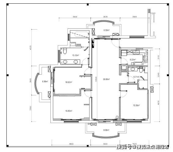 是唯一一個南向明衛的戶型,主臥套房設計,主臥臥室面積將近18㎡建面約