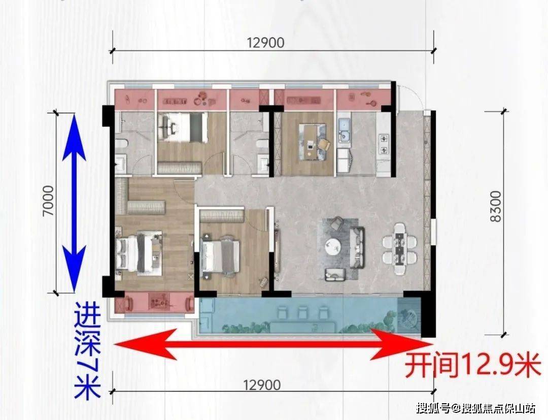 這時候,進深與開間的比例大概為1:1.5會更好.