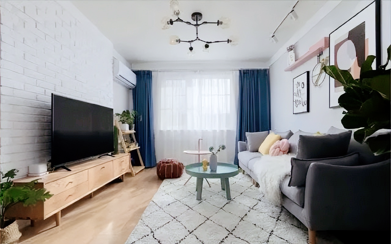 60平米北欧风两室小户型,温馨舒适,简洁生活_空间_设计_客厅