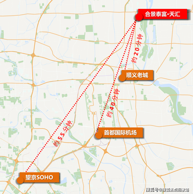 公交站,乘坐順27,順34等多條公交線路35分鐘可達順義老城和地鐵順義站