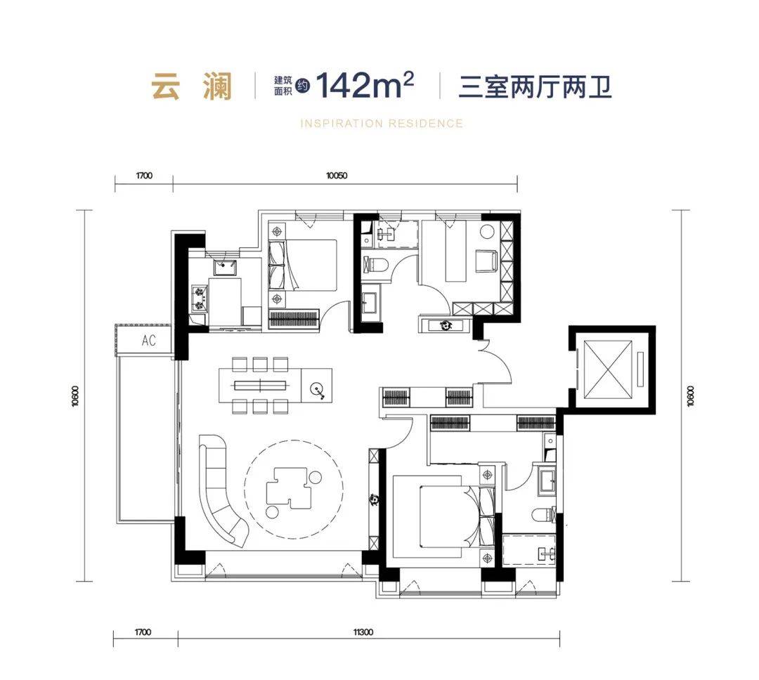 三室两厅两卫户型讲解图片