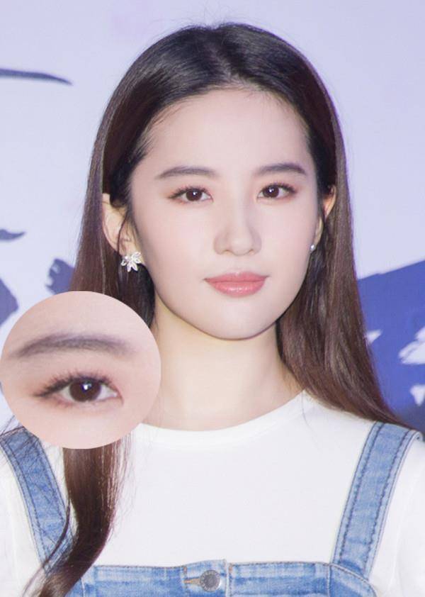 刘亦菲五官精致皮肤白皙,素颜照样"扛打",伪素颜妆容很重要_效果_眼线