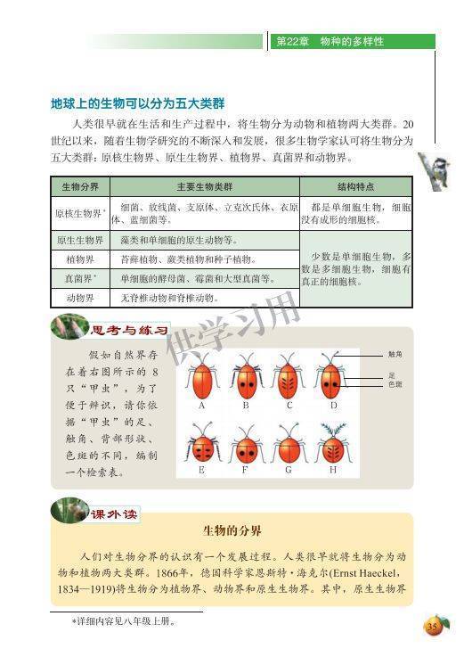 北师大版八年级下册生物电子课本