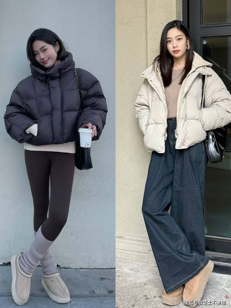 真正时髦的女人,羽绒服无论"搭阔腿裤还是紧身裤"?