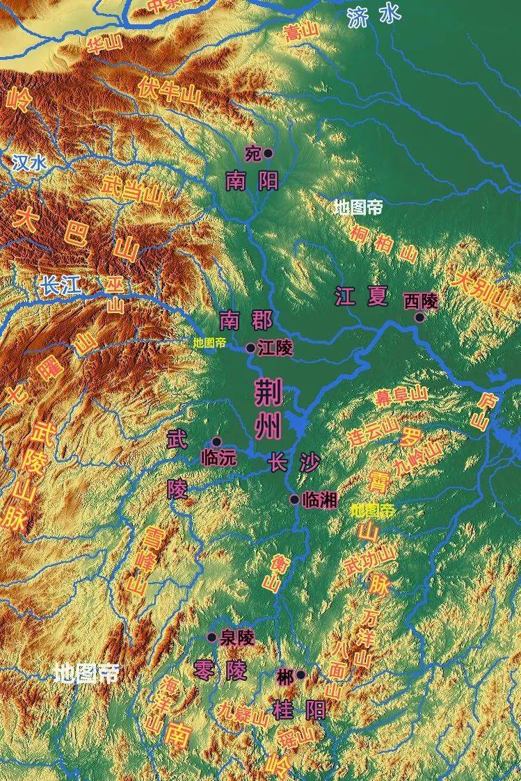 湖北地貌地形图图片