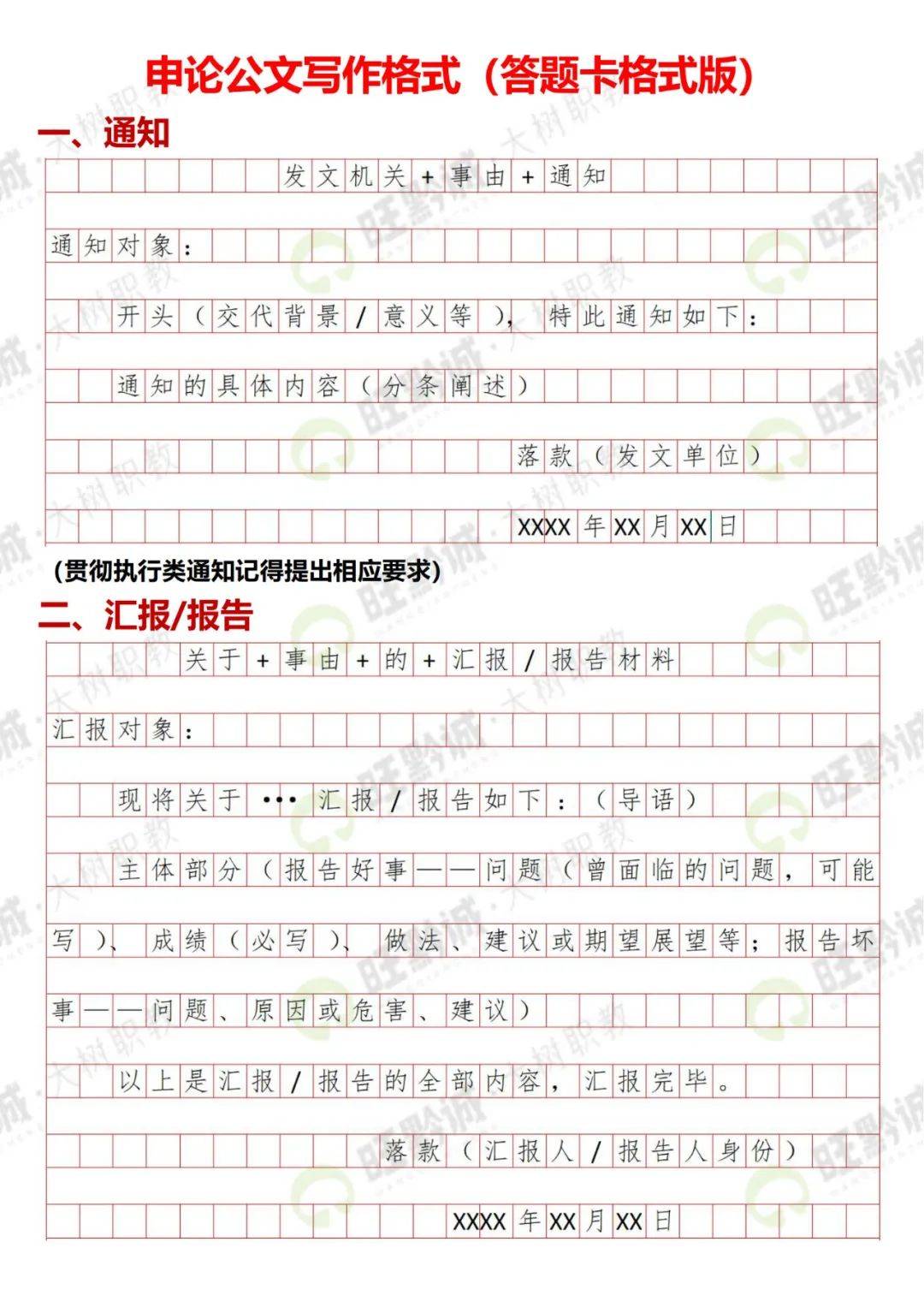 贵州省考申论公文写作格式!答题卡版!