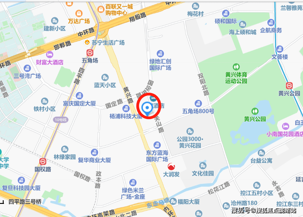 項目位於屬於楊浦區黃興公園板塊,距離五角場地鐵站僅900米,步行10