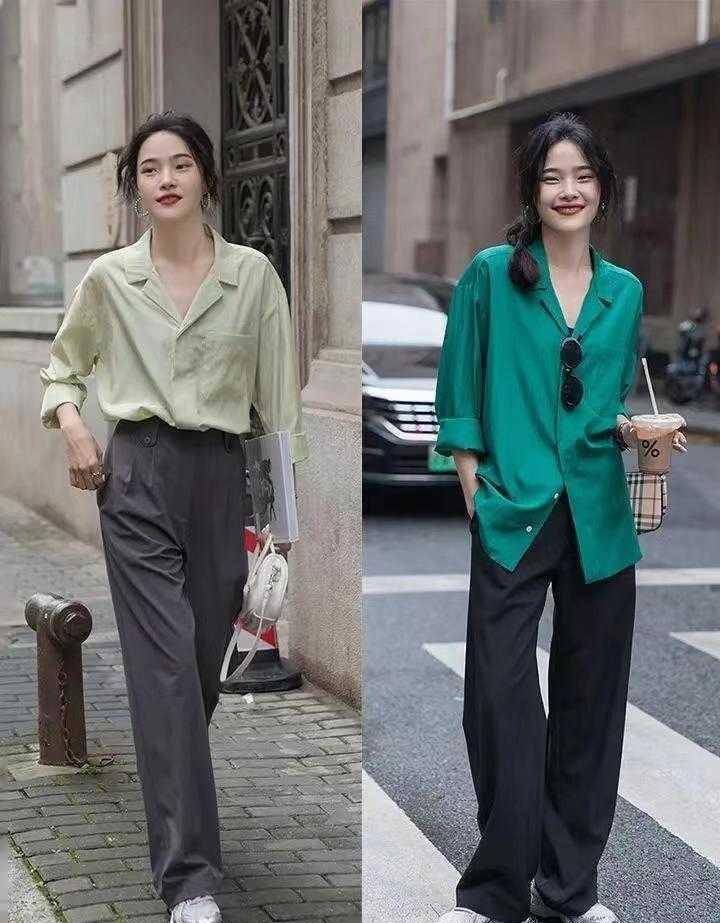 30岁女人会不会打扮,看她的衬衫搭配就知道,洋气又复古