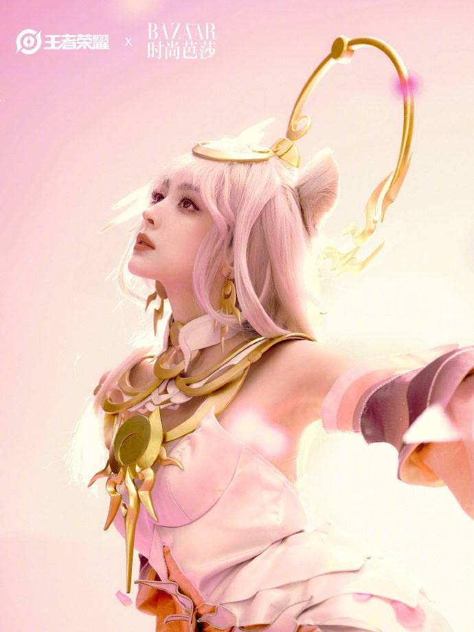 古力娜扎cos粉衣貂蝉,身姿曼妙,美出新高度!_英雄_传说_网友