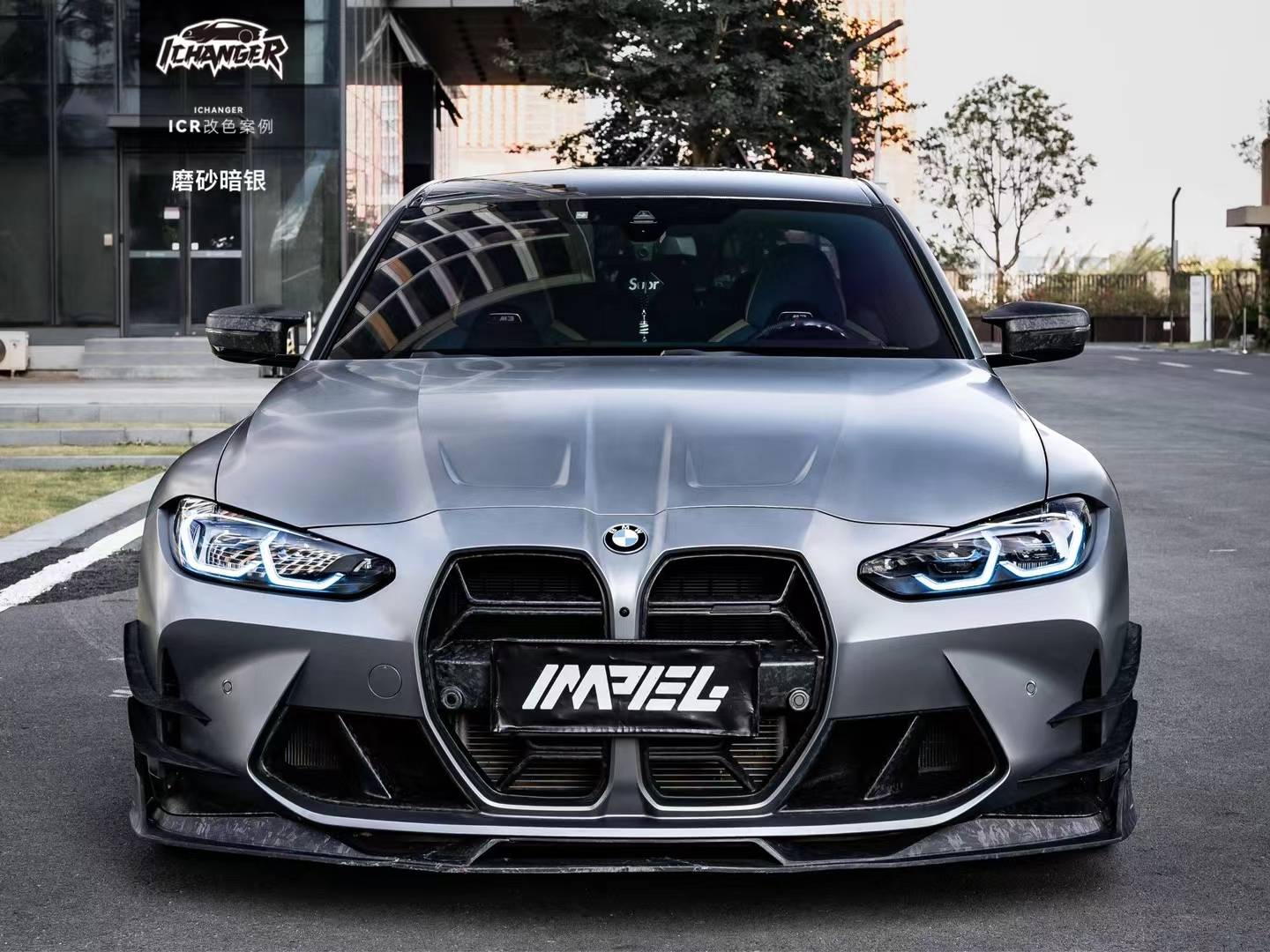 宝马m3-icr改色膜磨砂暗银,绝对算是天花板的存在