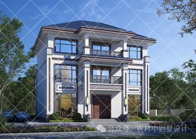 21款三层新中式农村自建房别墅,复试客厅楼中楼设计,2024建房首选