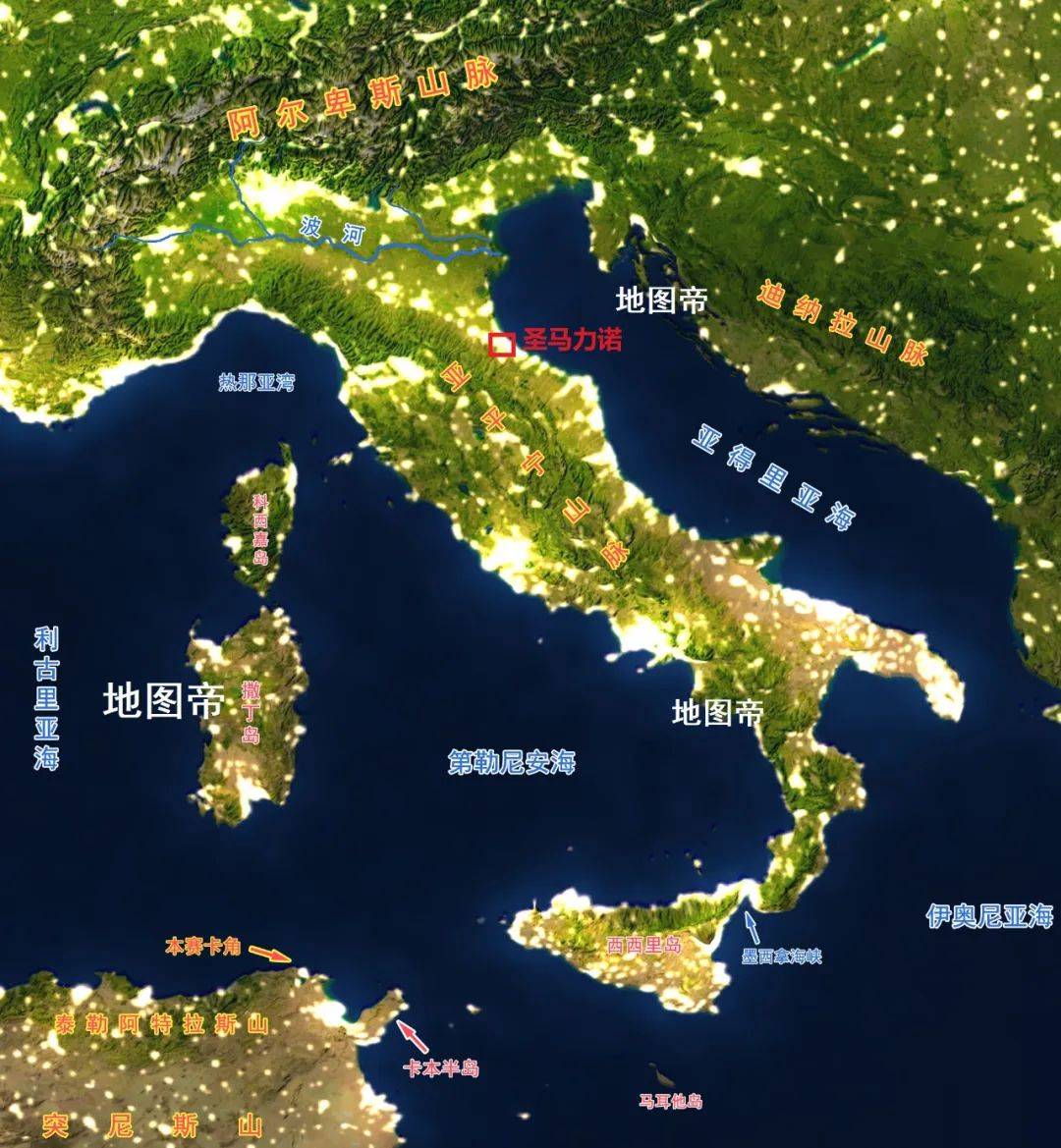 亚平宁半岛世界地图图片