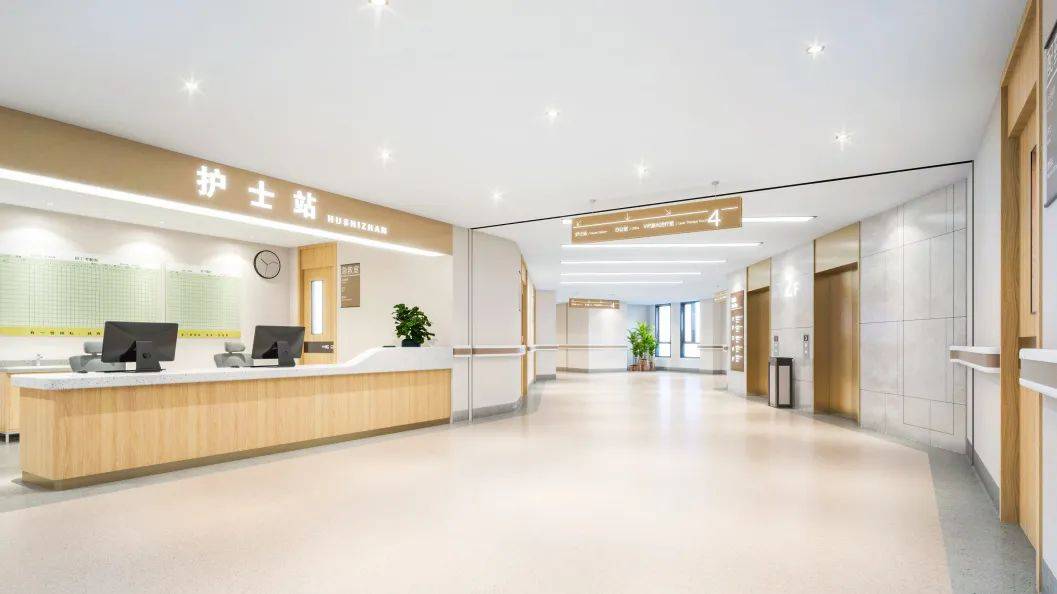 康复医院厨房,餐厅占地约6000㎡,3个厨房,7个餐区,满足长者多样化的