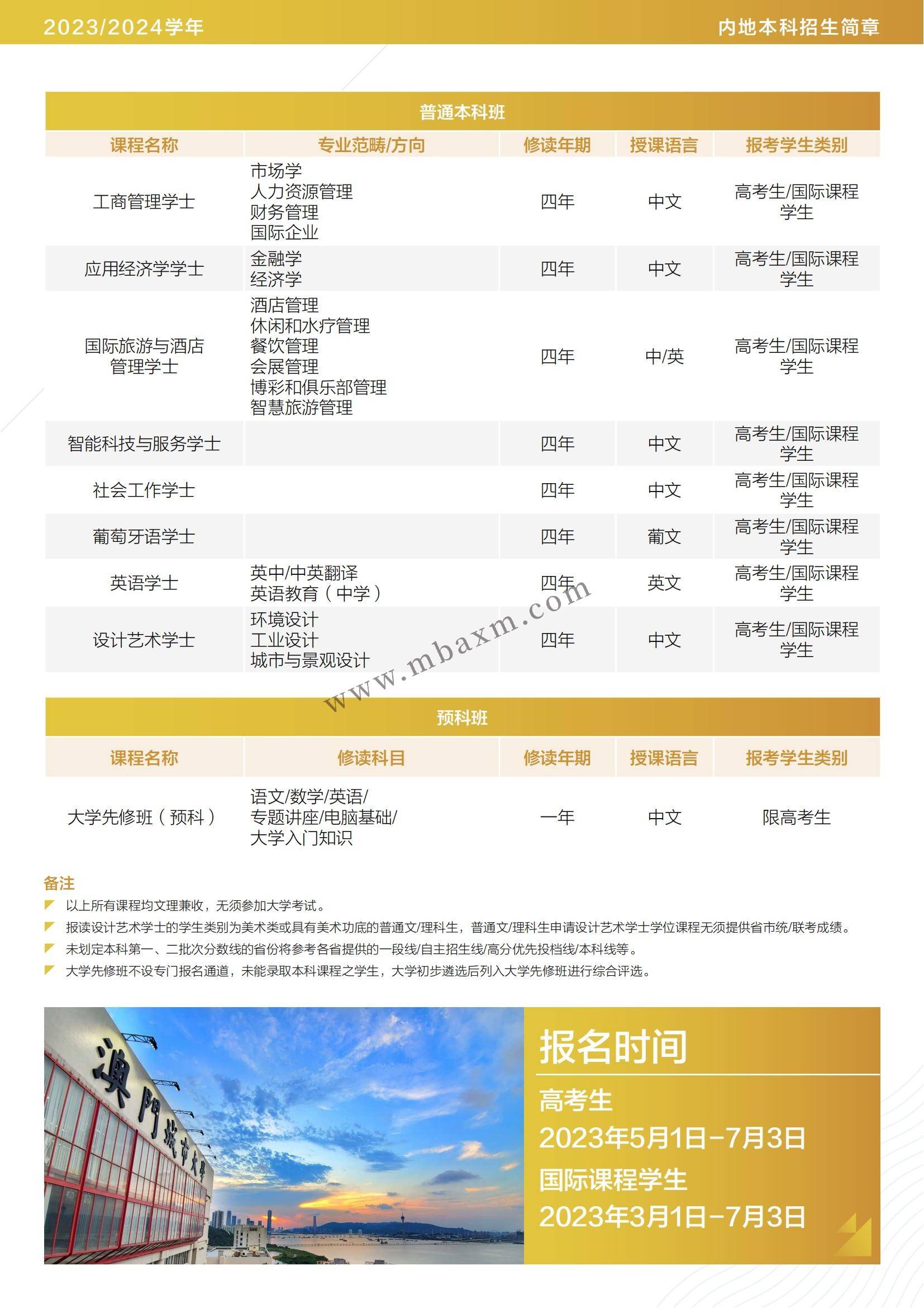 2024/2025澳门城市大学本科申请条件,报名时间,招生专业和学费公布!