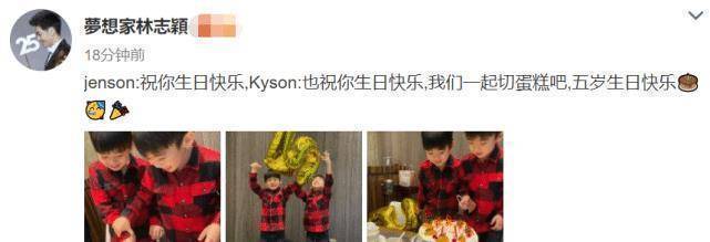 林志颖双胞胎儿子5岁生日,kimi不抢风头,两个弟弟切蛋糕超开心_哥哥