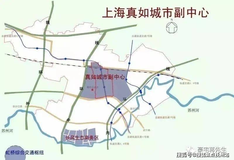 真如副中心北翼铜川路站:14和15号线相交,普陀区政府所在地真如绿廊的