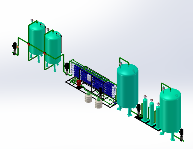 自来水厂模型 污水处理厂模型 一体化污水处理设备模型_演示_工艺