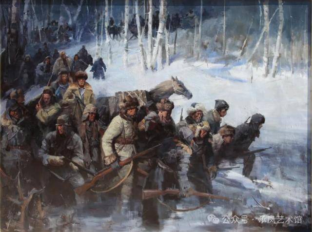 夜袭阳明堡 200x300cm 2012年 布面油画八路军战斗在太行山上 200x3