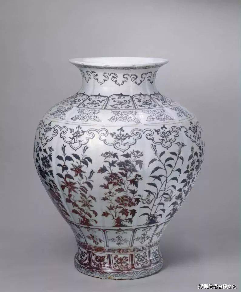 元代釉里红瓷器真品高清细节图片赏析_cm_口径_青花