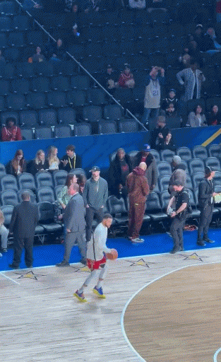 库里赛前训练热身 彩虹三分空心入网_curry_篮球_比赛