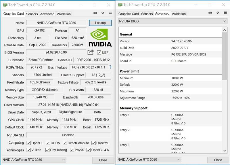 索泰rtx 3080 x-gaming oc评测:满载烤机只有68度_散热_供电_频率