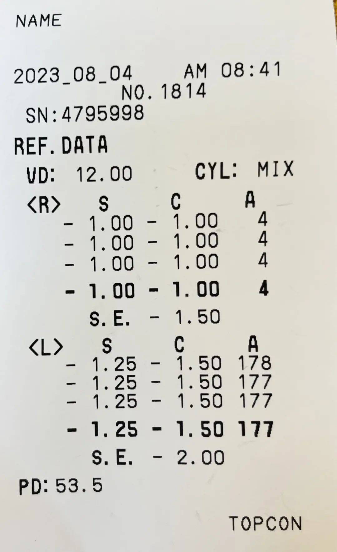 我们来看下~这些数值也要了解除了视力