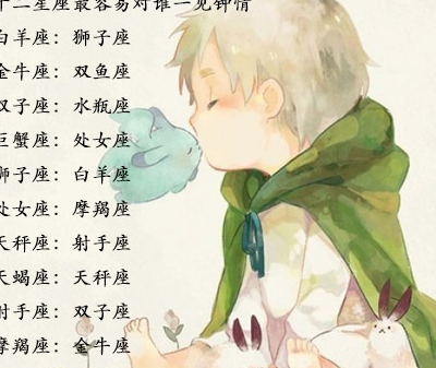 摩羯座狮子座:白羊座巨蟹座:处女座双子座:水瓶座金牛座:双鱼座白羊座