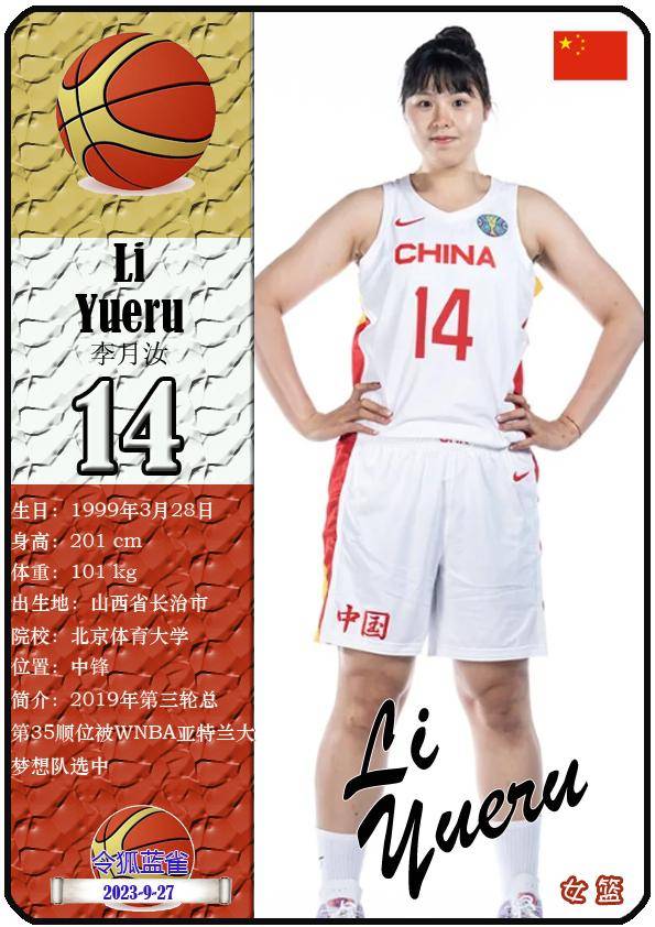 球星卡(女篮):2024巴黎奥运会女篮资格赛中国女篮一览_郑薇_李缘_阵容