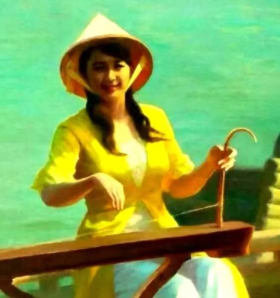 著名画家王国征民族系列新作:京族独弦琴手_东兴市_中国_人口