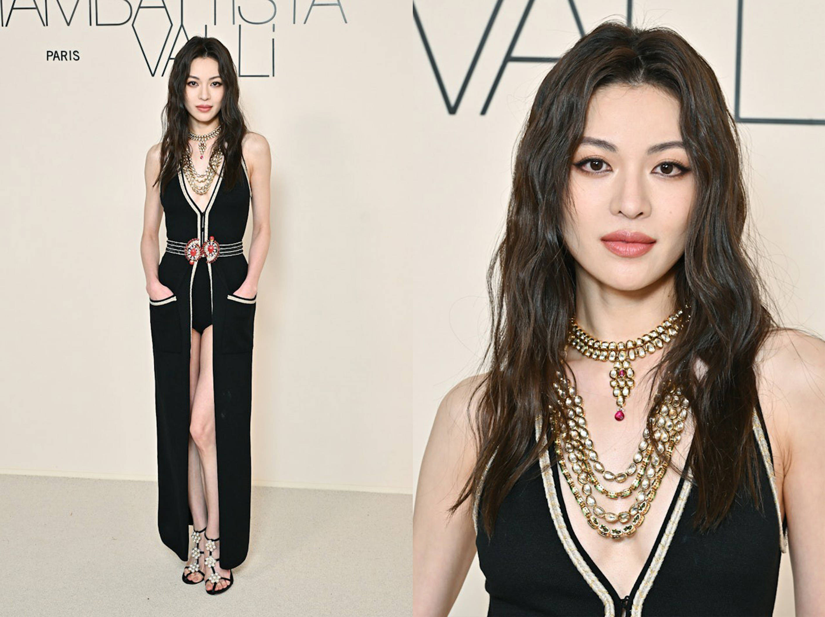 钟楚曦时装周自己化妆,依旧艳压群芳,红裙礼服成标配_活动_身材_成为