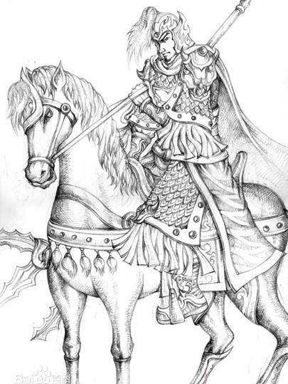 他每战必前,身被数创,自火炙之,颜色不变,俨然关圣再世.