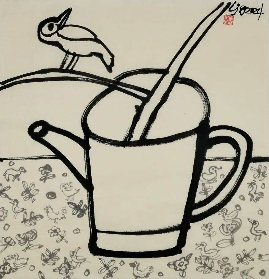 器物之美-李静观《瓶罐系列》彩墨绘画作品_纸本_局部_大盘